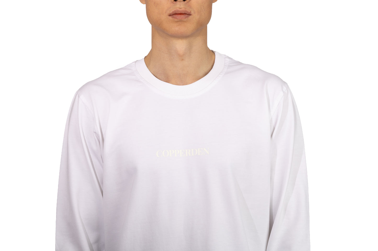 Copperden Men’s Regular Fit Full‑Sleeve T‑Shirt – 100% French Terry Cotton (White)