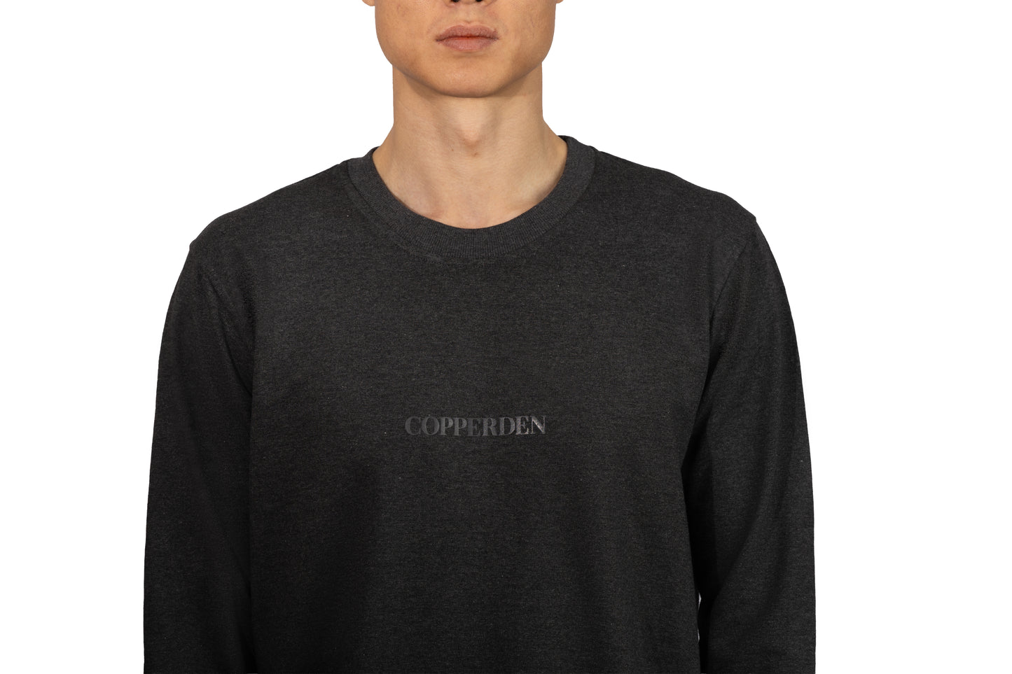 Copperden Men’s Regular Fit Full‑Sleeve T‑Shirt – 100% French Terry Cotton (Charcoal Grey)
