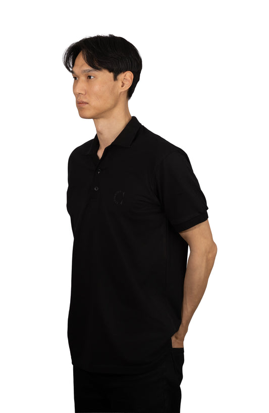 Copperden Men’s Regular Fit 100% Double Piqué Cotton Polo –Black (Short Sleeve)