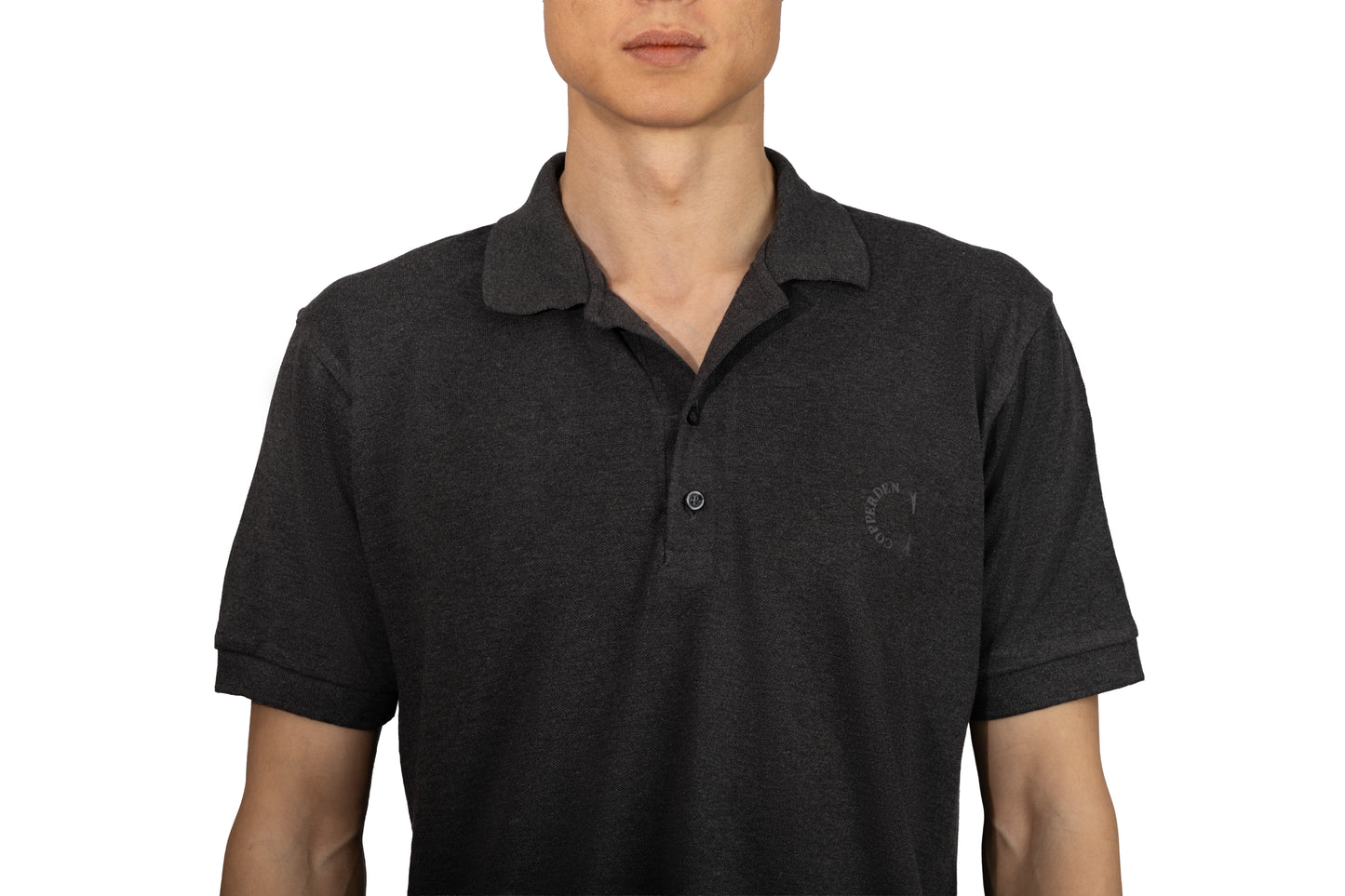 Copperden Men’s Regular Fit 100% Double Piqué Cotton Polo – Charcoal Grey (Short Sleeve)