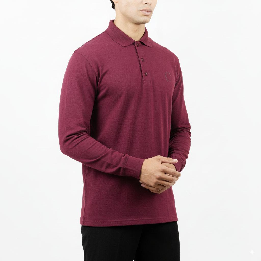 Velvet Wine Polo – Full Sleeve