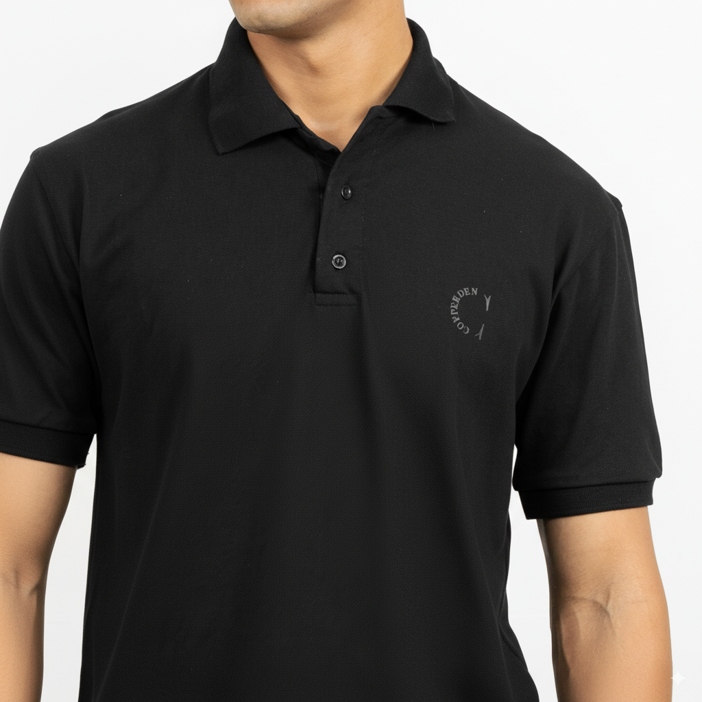 Black Midnight Core Polo – Short Sleeve