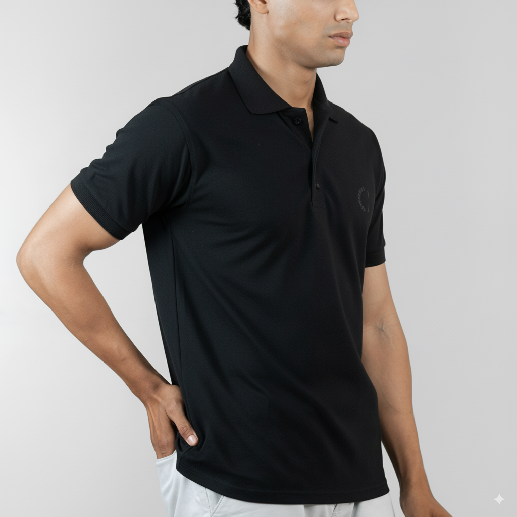 Black Midnight Core Polo – Short Sleeve