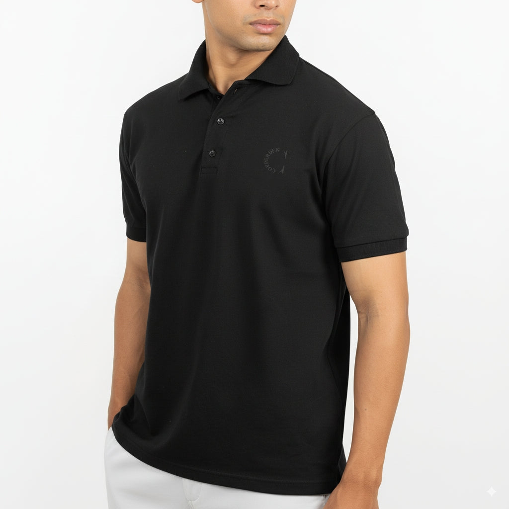 Black Midnight Core Polo – Short Sleeve