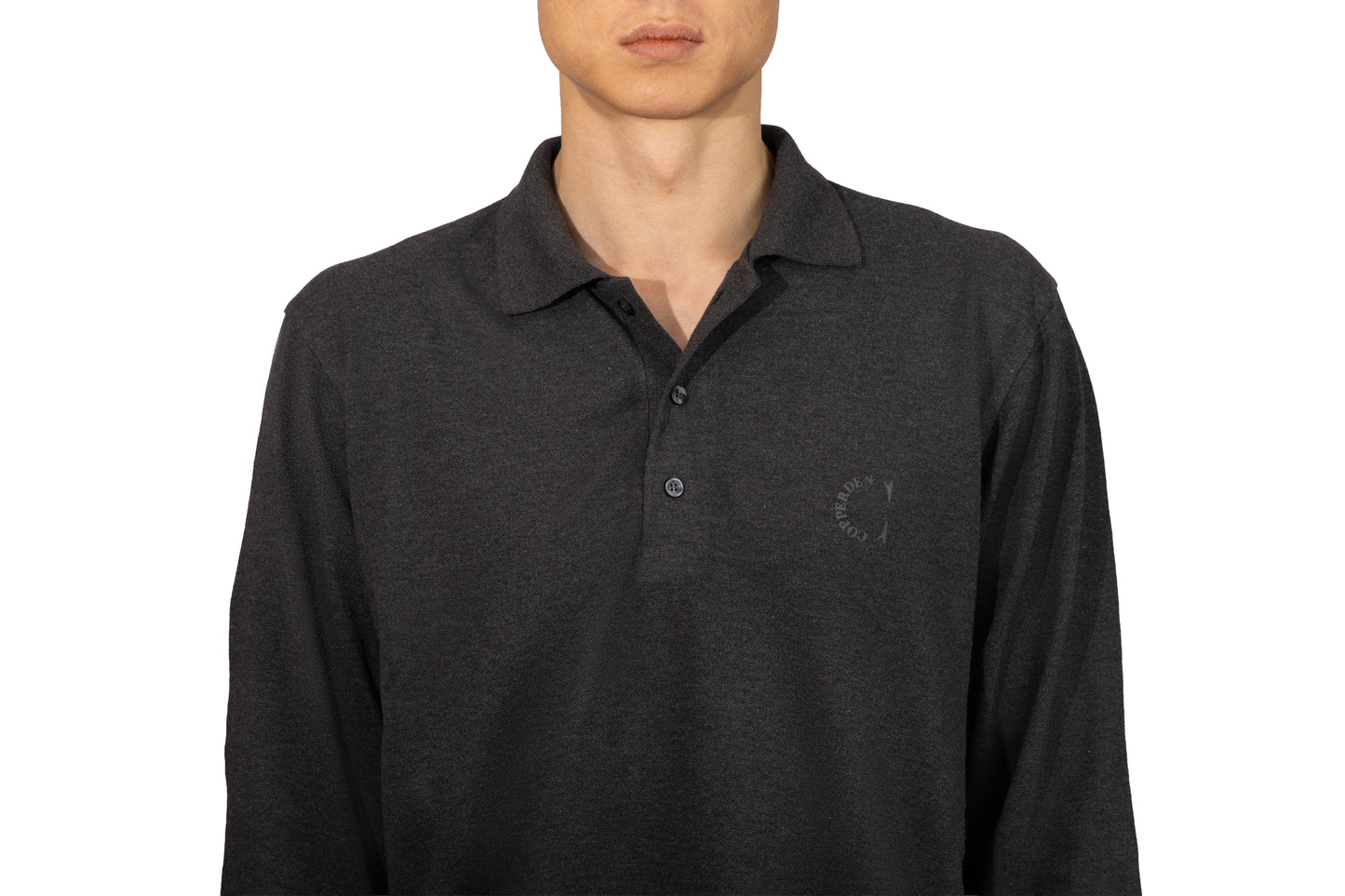 Copperden Men’s Regular Fit 100% Double Piqué Cotton Polo – Charcoal Grey (Full Sleeve)