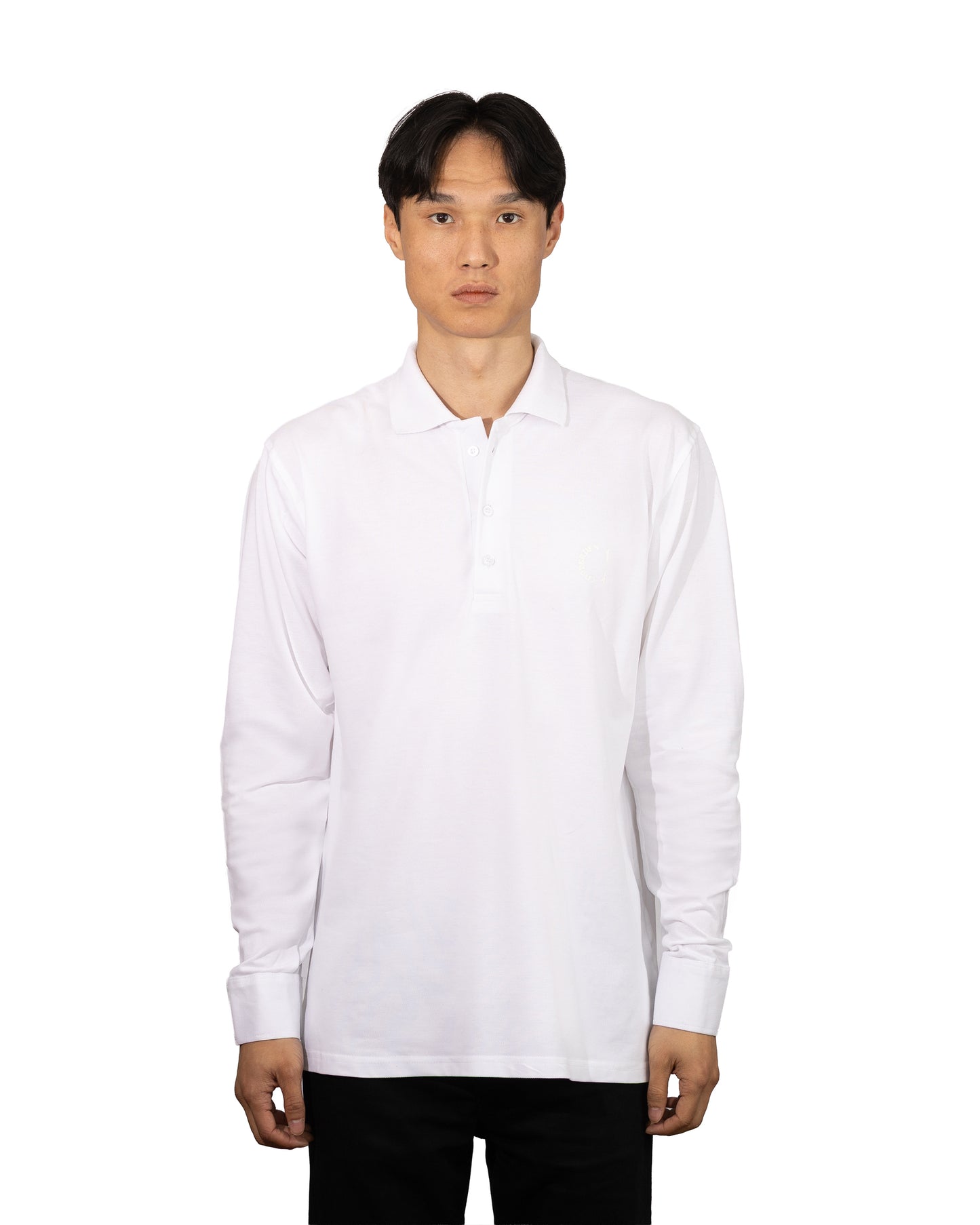 Copperden Men’s Regular Fit 100% Double Piqué Cotton Polo – White (Full Sleeve)