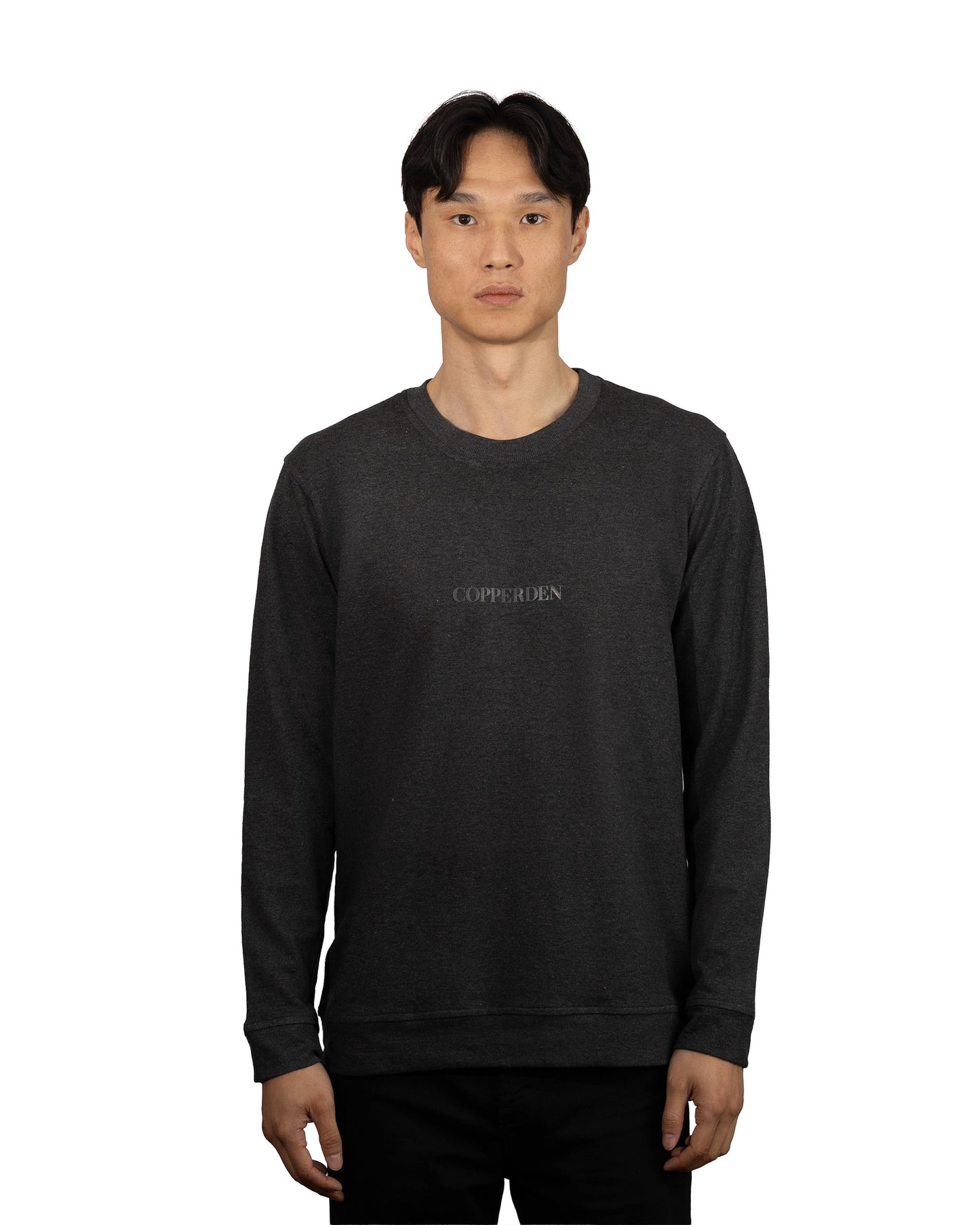 Copperden Men’s Regular Fit Full‑Sleeve T‑Shirt – 100% French Terry Cotton (Charcoal Grey)