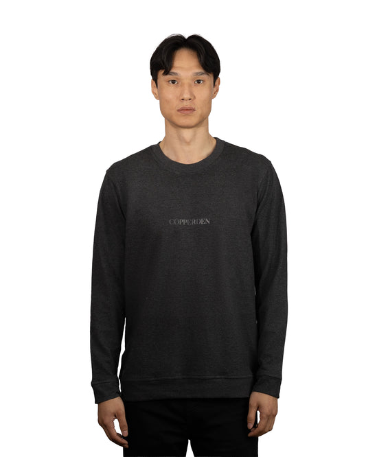 Copperden Men’s Regular Fit Full‑Sleeve T‑Shirt – 100% French Terry Cotton (Charcoal Grey)