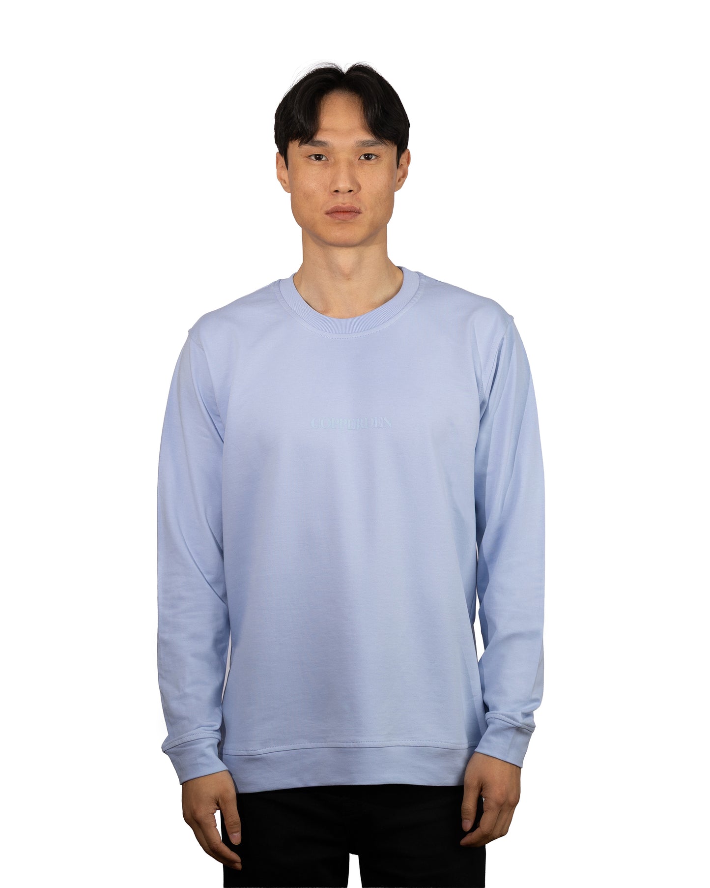 Copperden Men’s Regular Fit Full‑Sleeve T‑Shirt – 100% French Terry Cotton (Ice Blue)