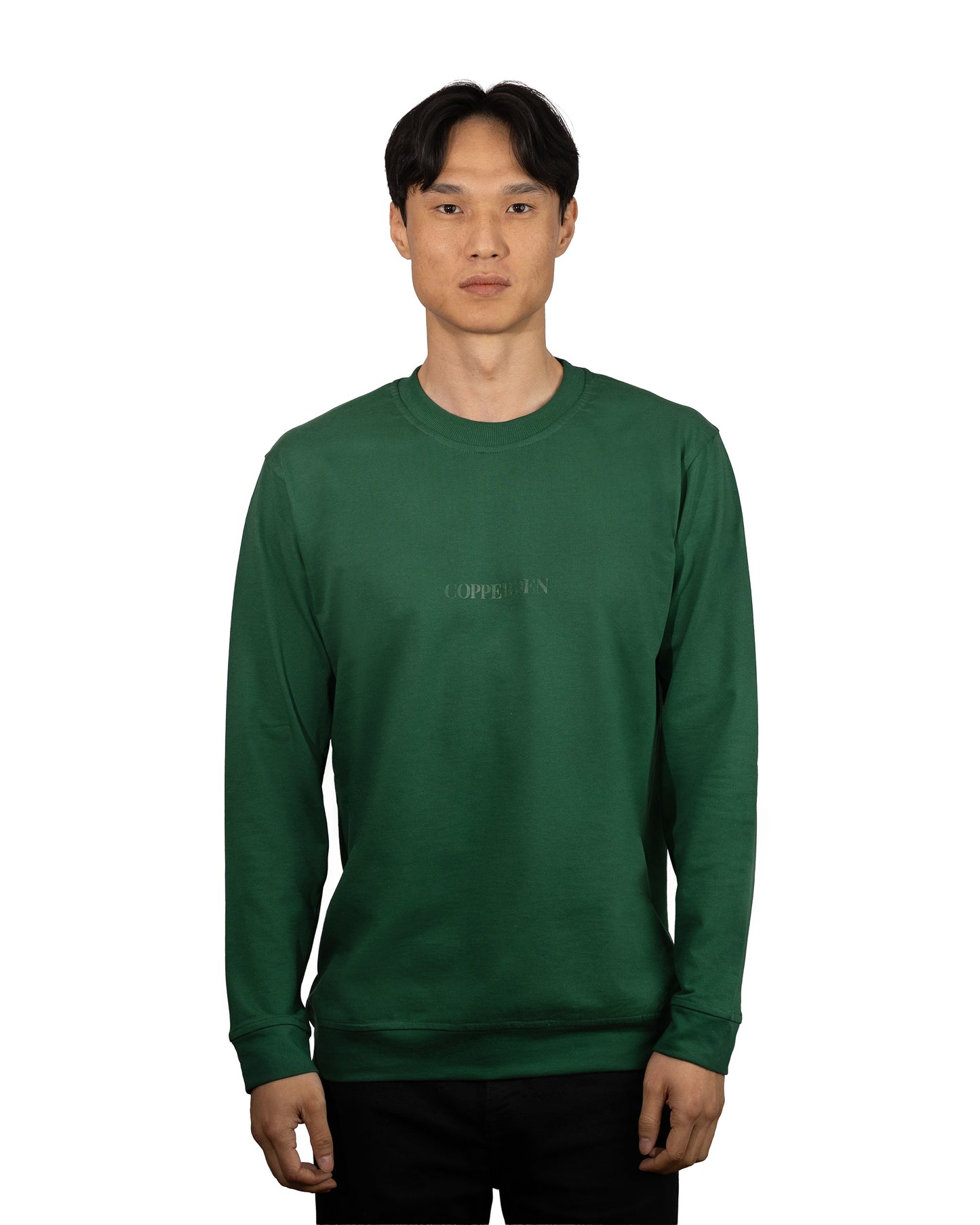 Copperden Men’s Regular Fit Full‑Sleeve T‑Shirt – 100% French Terry Cotton (Forest Green)