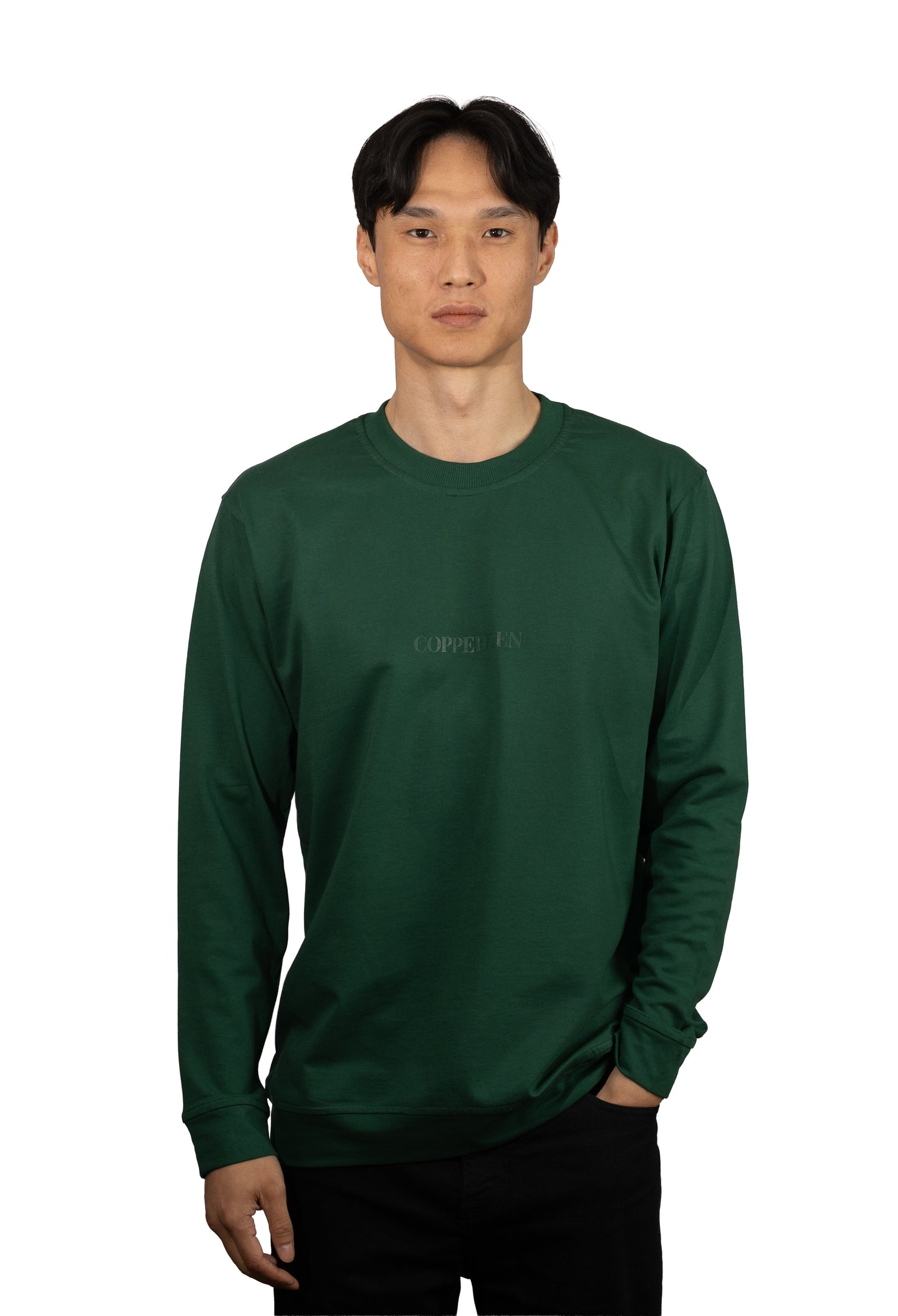 Men’s 5 Pack Long Sleeve T‑Shirts – 100% Cotton, Full Sleeve, Regular Fit in White/Charcol Grey/Light Blue/Dark Green/Black