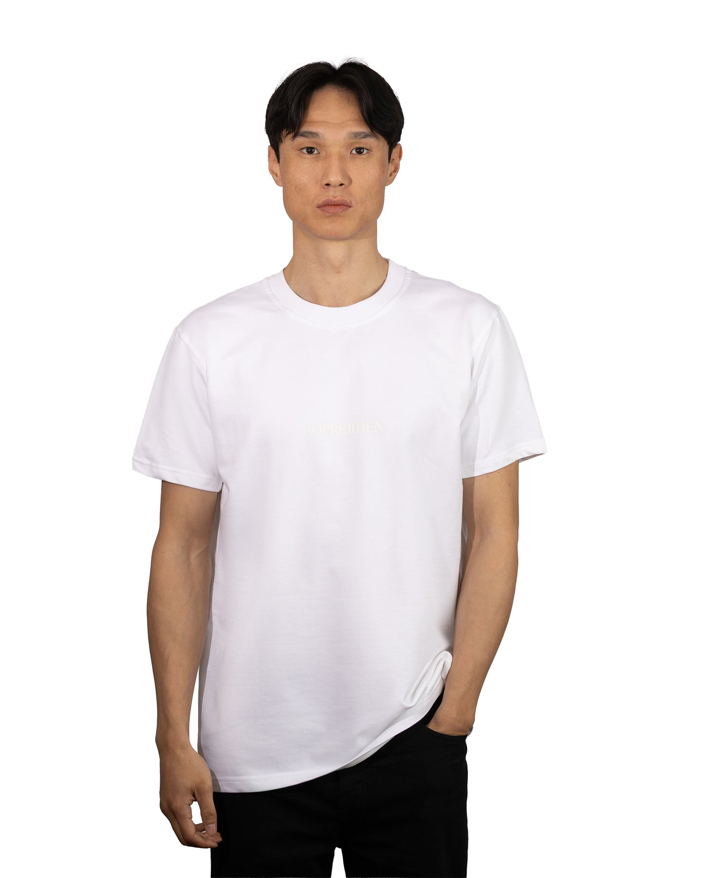 Copperden Men’s Regular Fit Short‑Sleeve T‑Shirt – 100% French Terry Cotton (White)