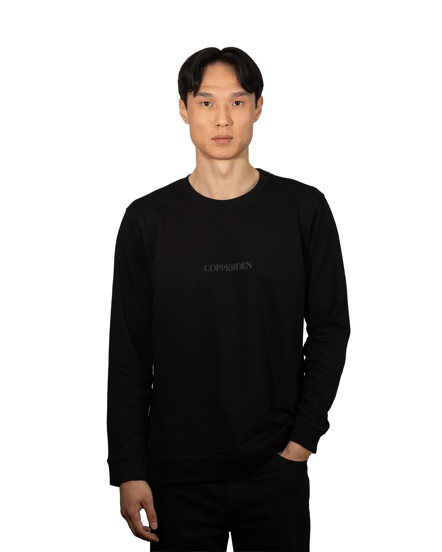 Copperden Men’s Regular Fit Full‑Sleeve T‑Shirt – 100% French Terry Cotton (Black)