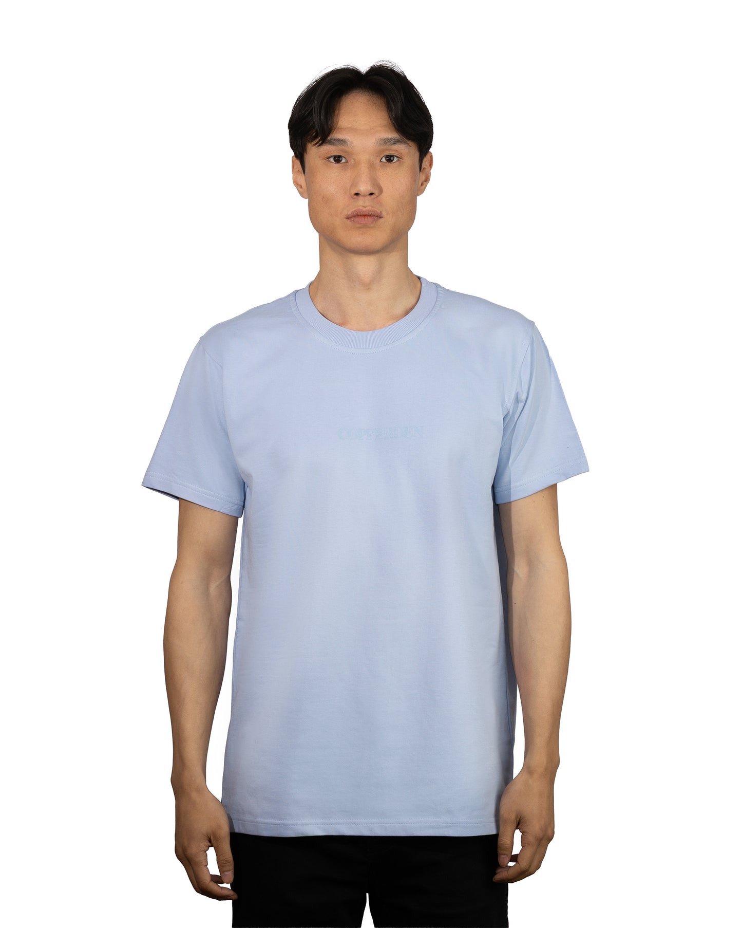 Copperden Men’s Regular Fit Short‑Sleeve T‑Shirt – 100% French Terry Cotton (Ice Blue)