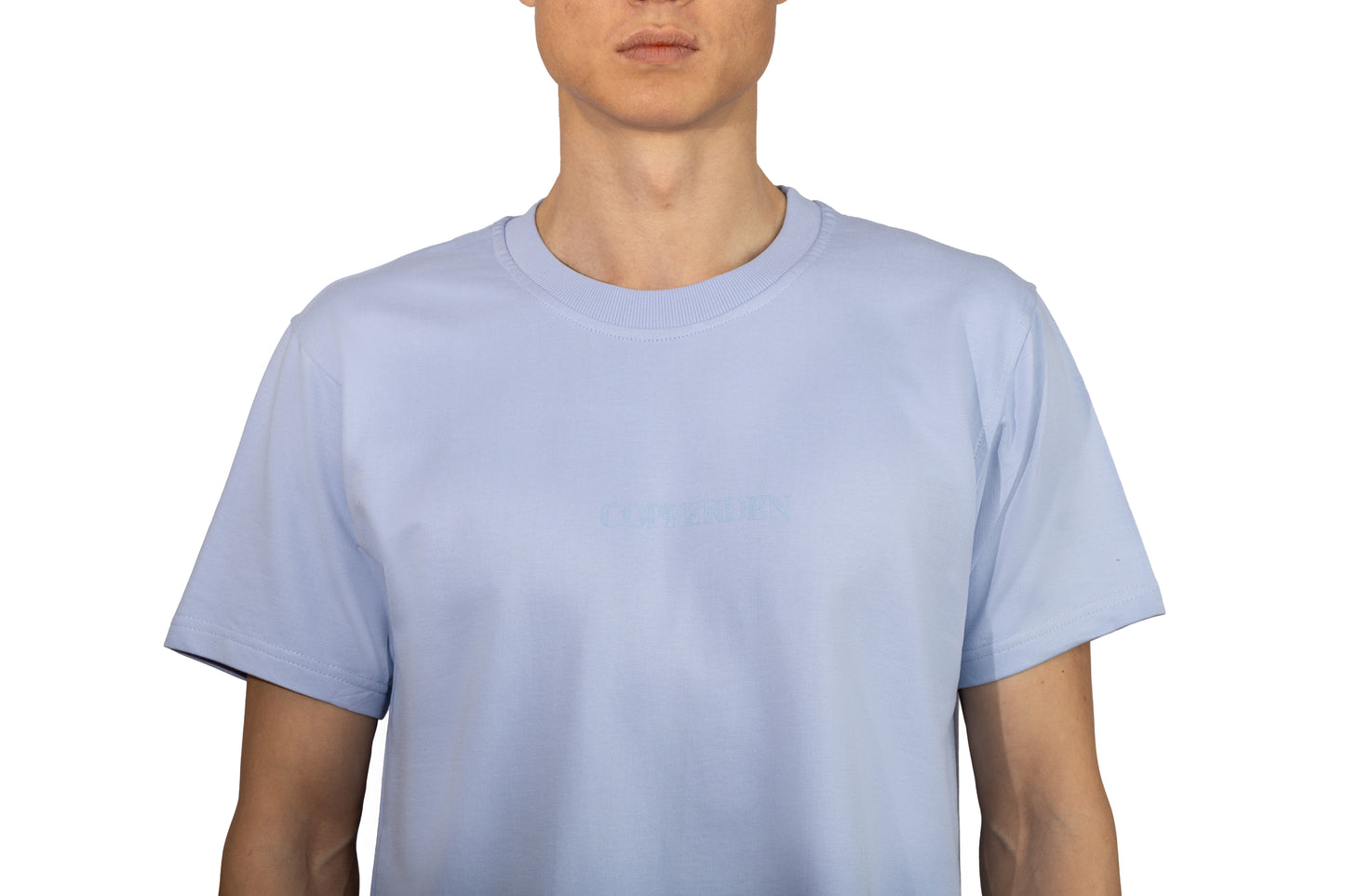 Copperden Men’s Regular Fit Short‑Sleeve T‑Shirt – 100% French Terry Cotton (Ice Blue)