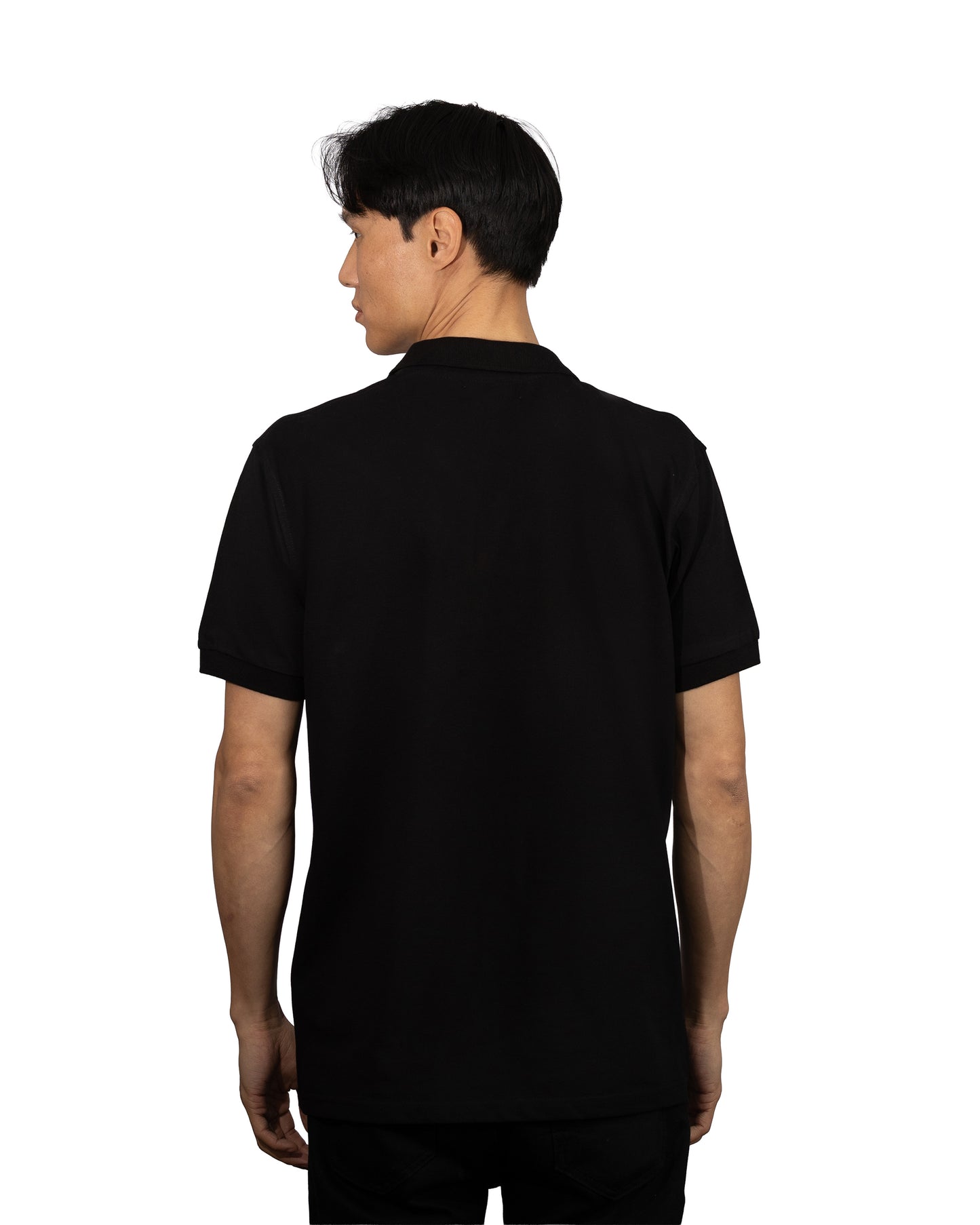 Copperden Men’s Regular Fit 100% Double Piqué Cotton Polo –Black (Short Sleeve)