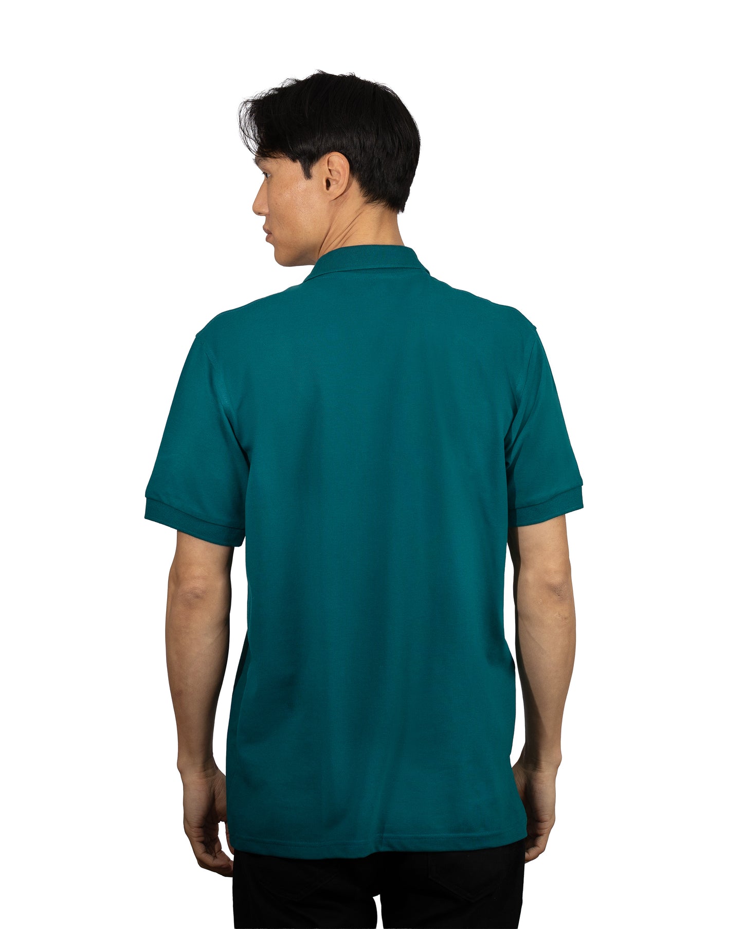 Copperden Men’s Regular Fit 100% Double Piqué Cotton Polo – Muted Teal (Short Sleeve)