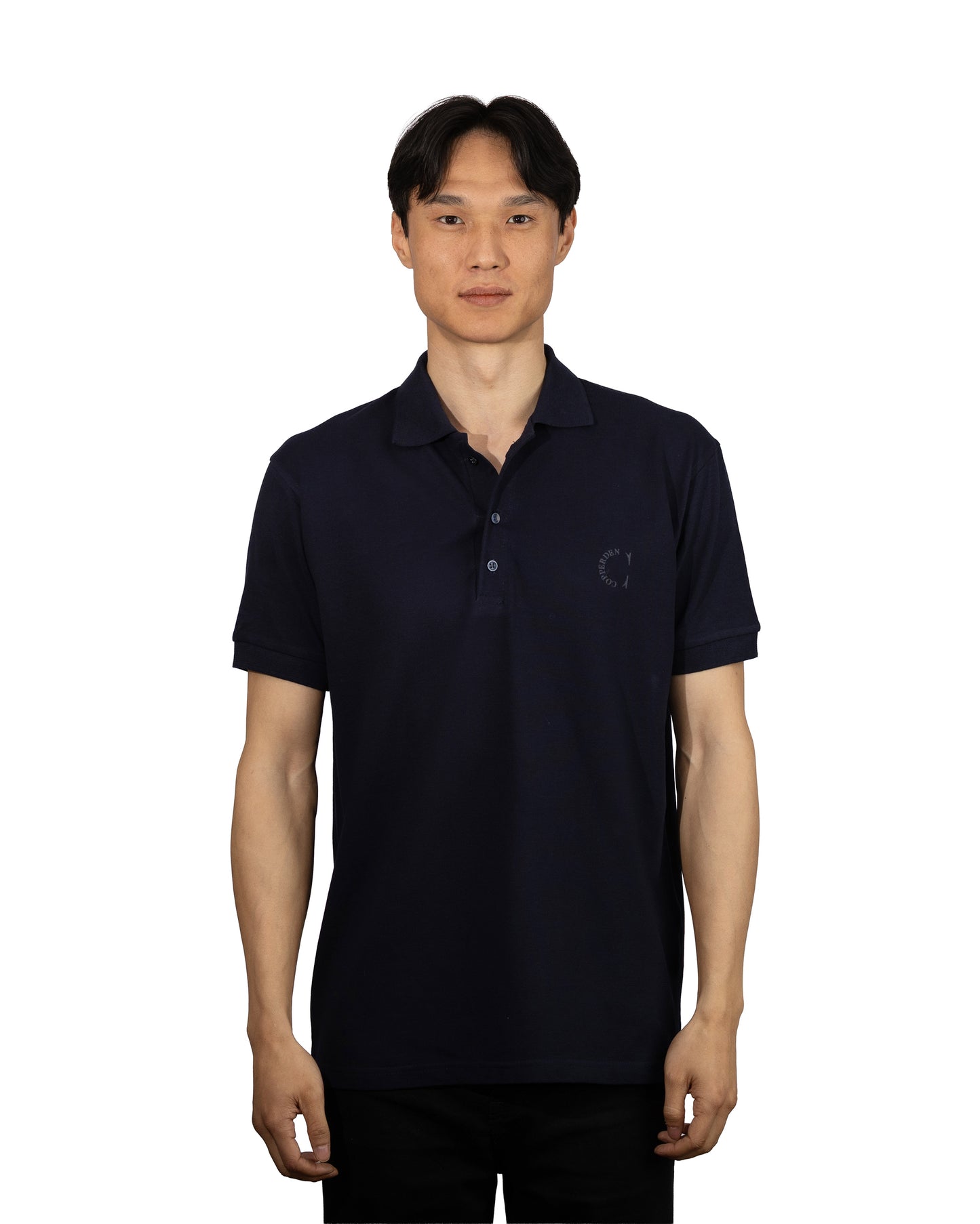 Copperden Men’s Regular Fit 100% Double Piqué Cotton Polo – Navy (Short Sleeve)