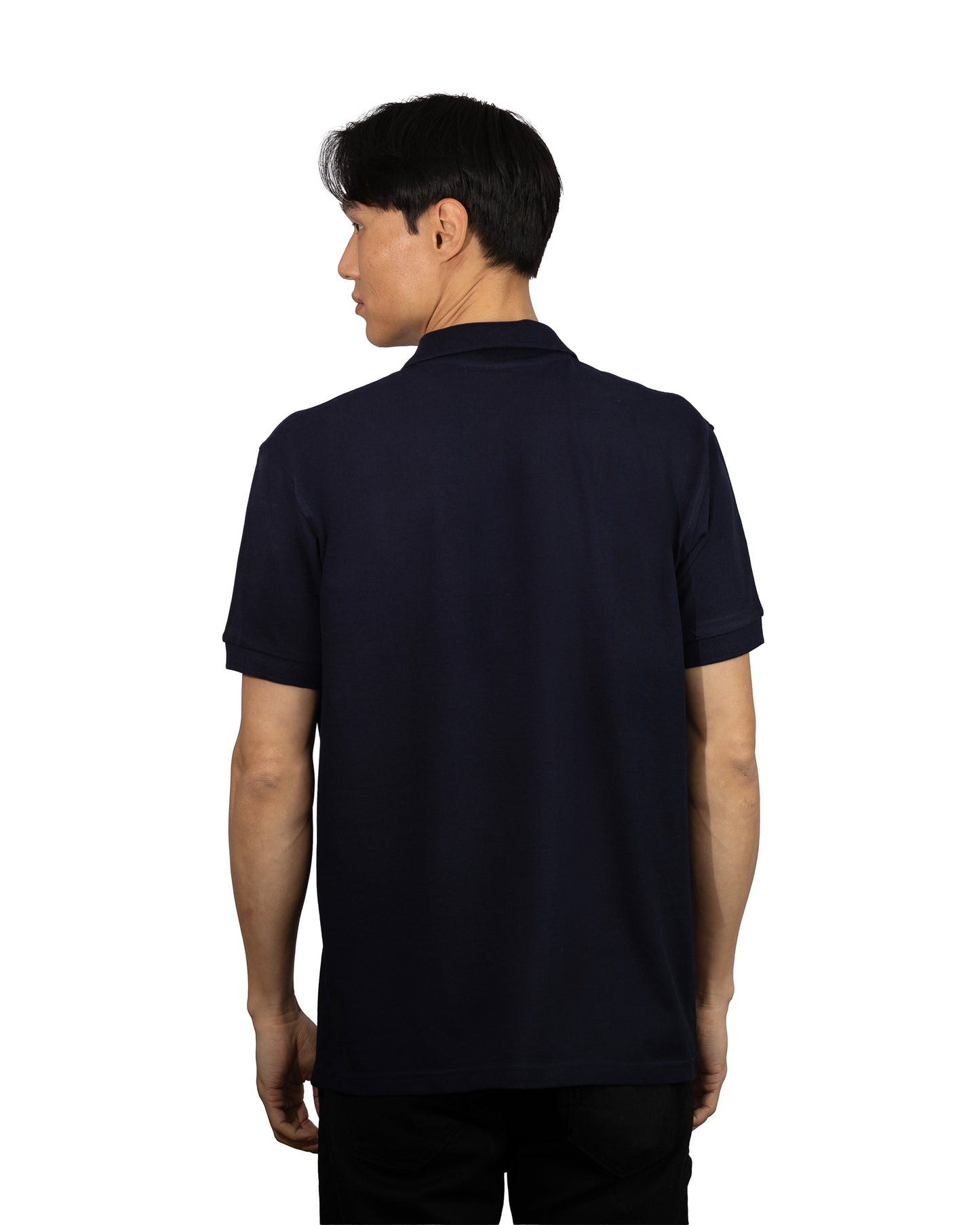 Copperden Men’s Regular Fit 100% Double Piqué Cotton Polo – Navy (Short Sleeve)
