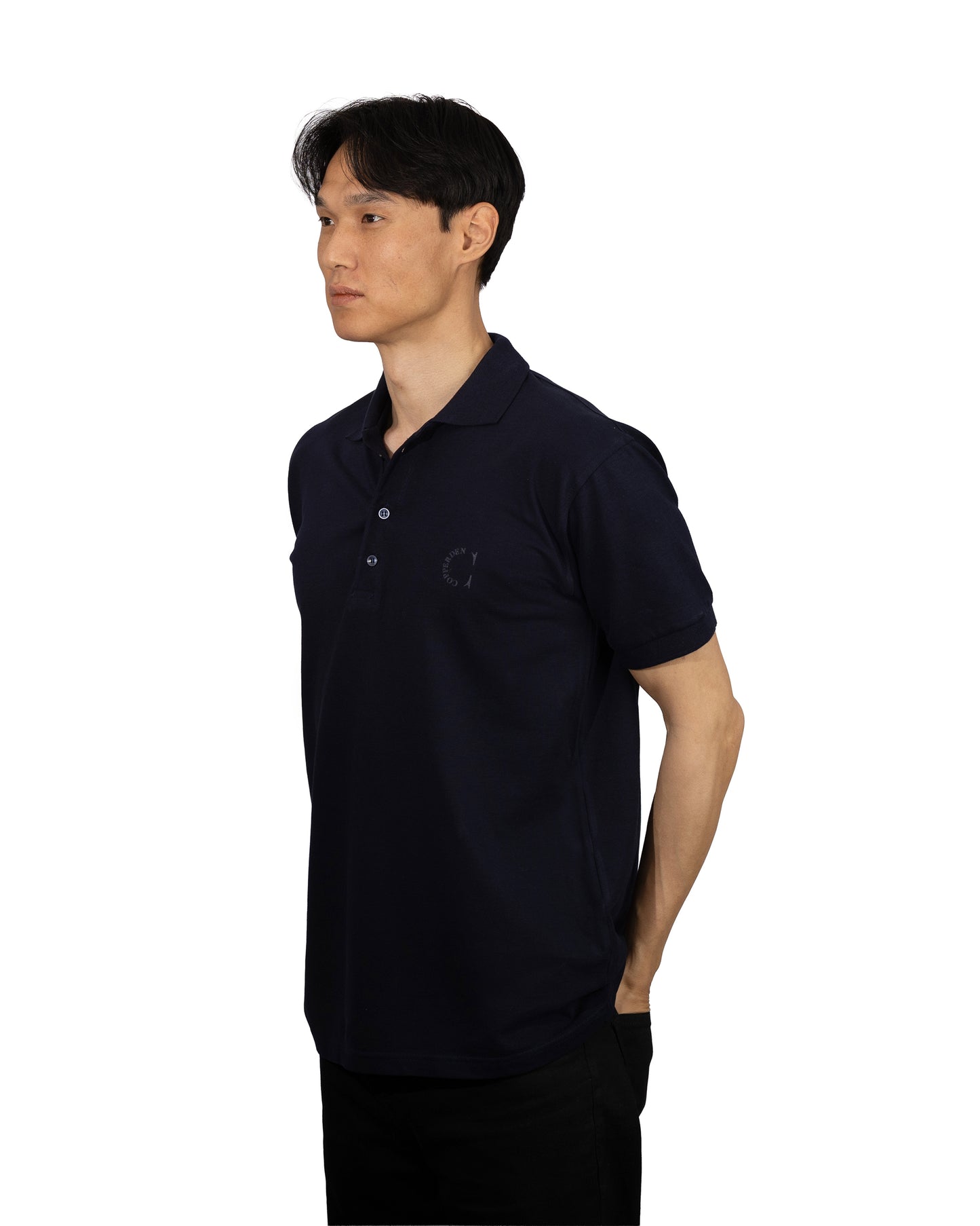Copperden Men’s Regular Fit 100% Double Piqué Cotton Polo – Navy (Short Sleeve)