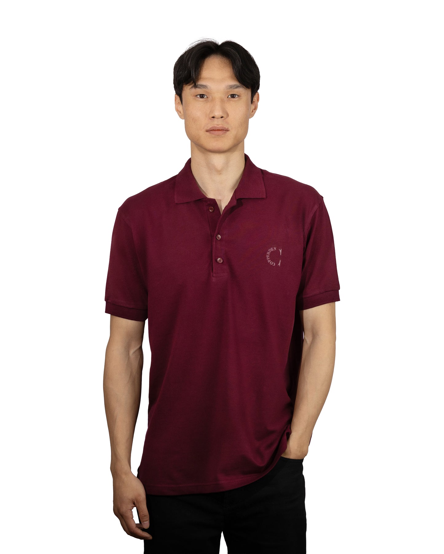 Copperden Men’s Regular Fit 100% Double Piqué Cotton Polo – Velvet WIne (Short Sleeve)