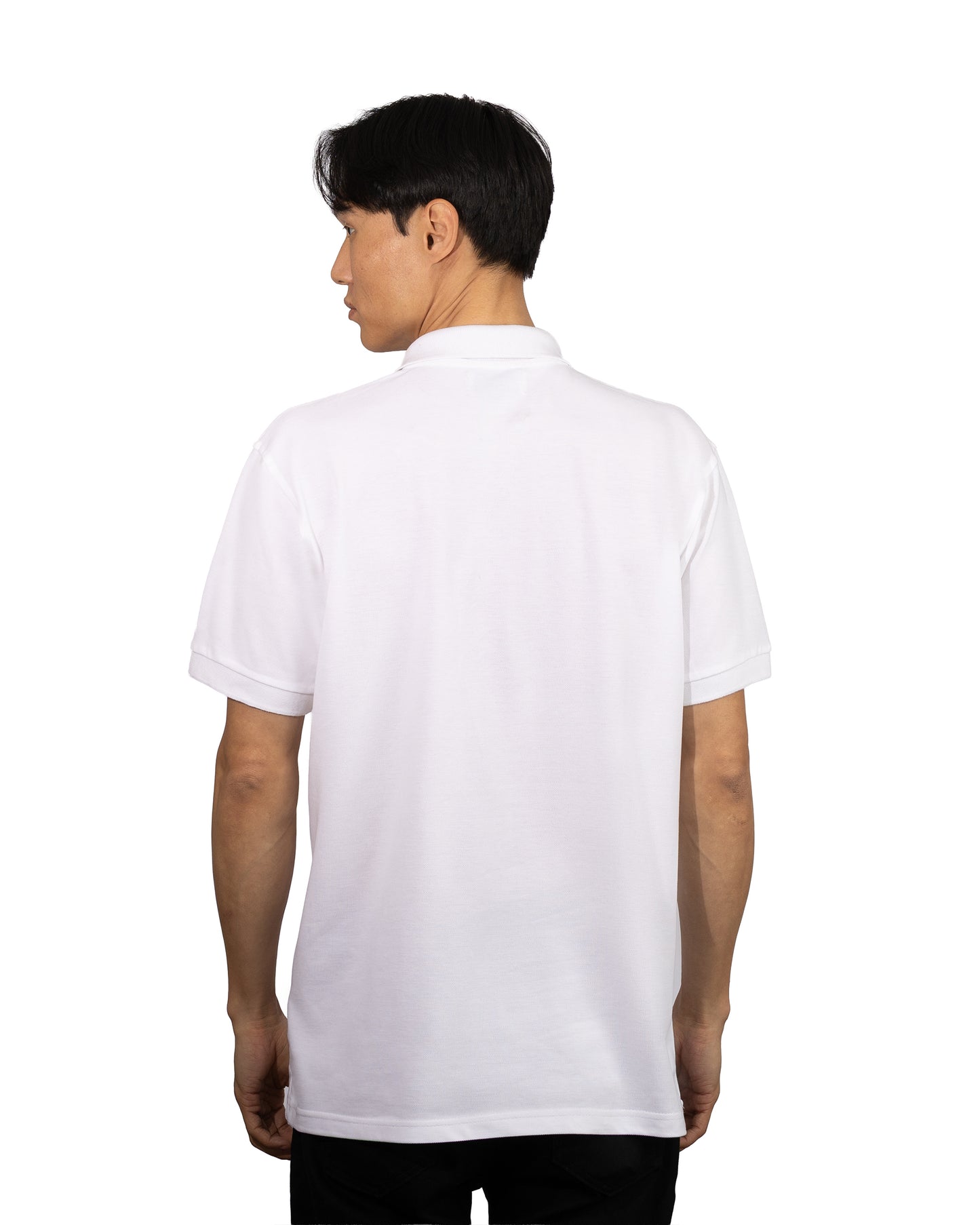 Copperden Men’s Regular Fit 100% Double Piqué Cotton Polo – White (Short Sleeve)