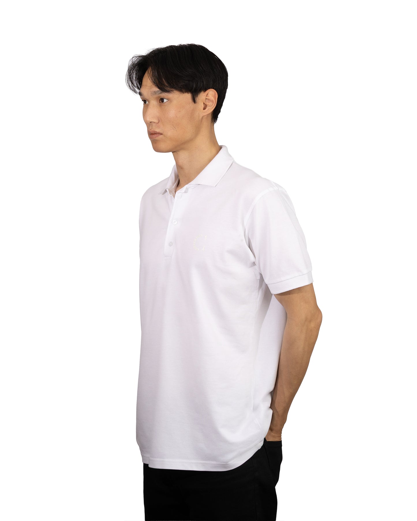 Copperden Men’s Regular Fit 100% Double Piqué Cotton Polo – White (Short Sleeve)
