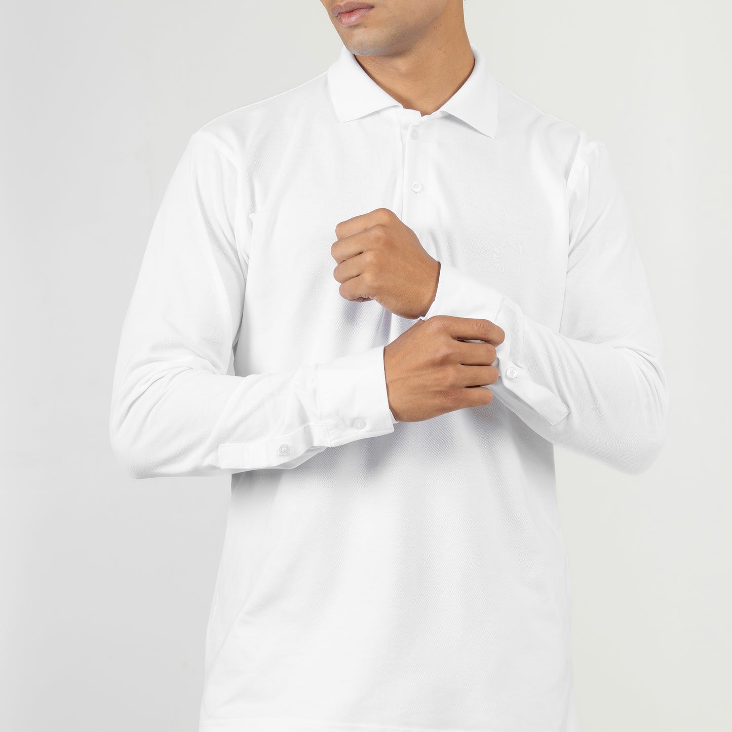 Classic White Polo – Full Sleeve