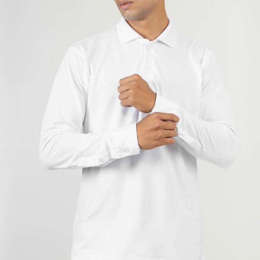 Classic White Polo – Full Sleeve