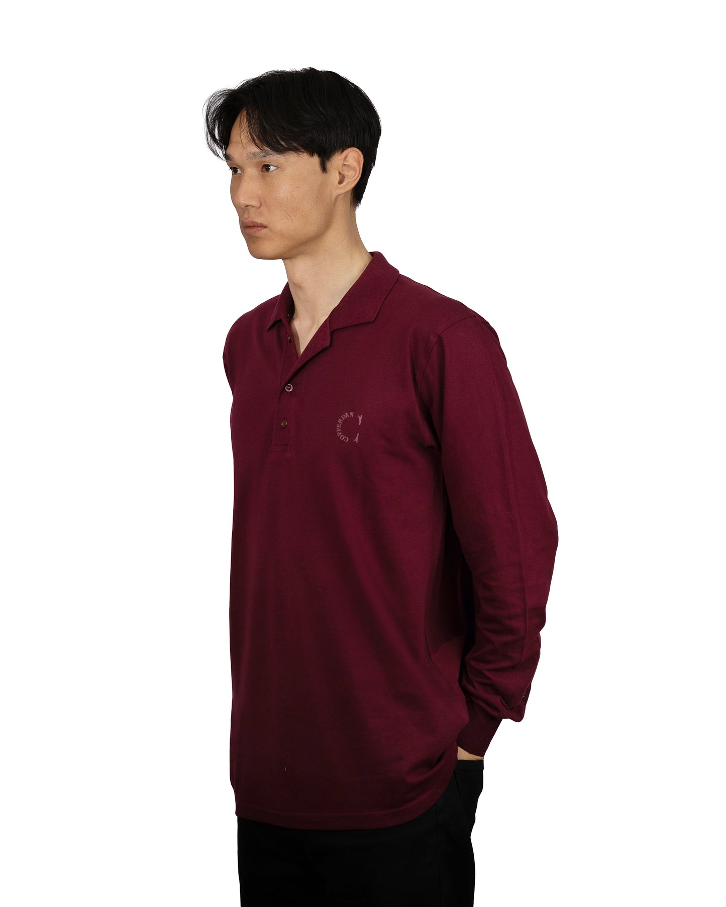 Copperden Men’s Regular Fit 100% Double Piqué Cotton Polo – Velvet Wine (Full Sleeve)
