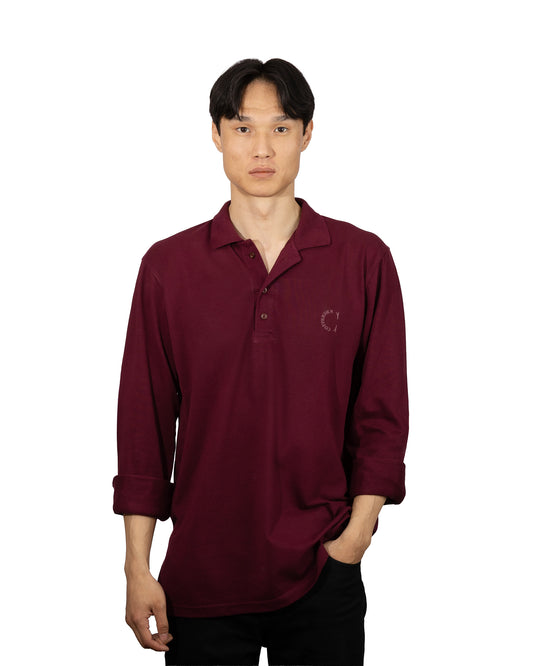 Copperden Men’s Regular Fit 100% Double Piqué Cotton Polo – Velvet Wine (Full Sleeve)