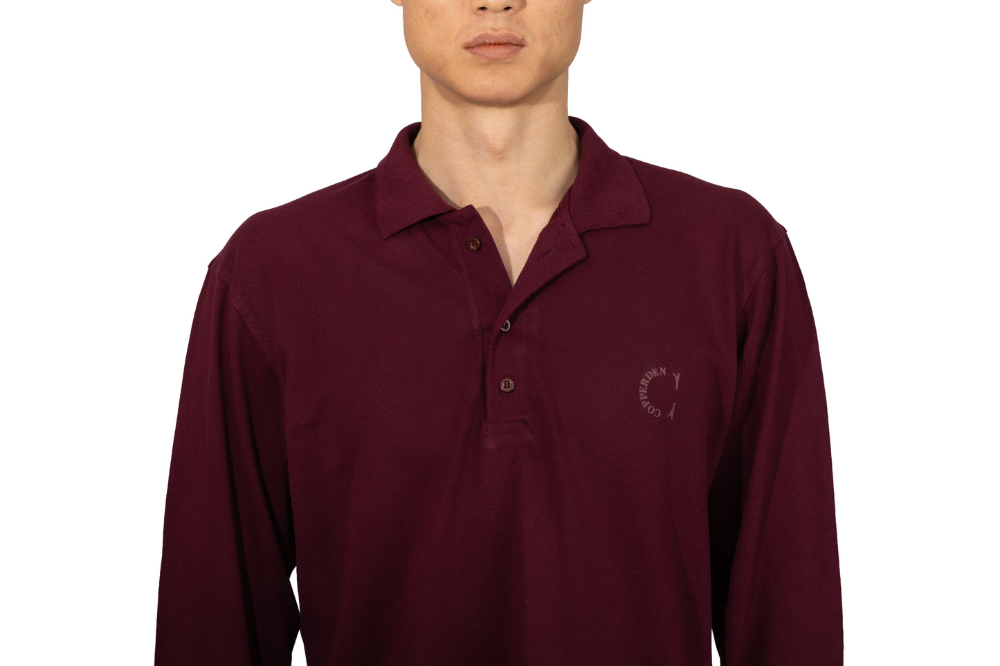 Copperden Men’s Regular Fit 100% Double Piqué Cotton Polo – Velvet Wine (Full Sleeve)