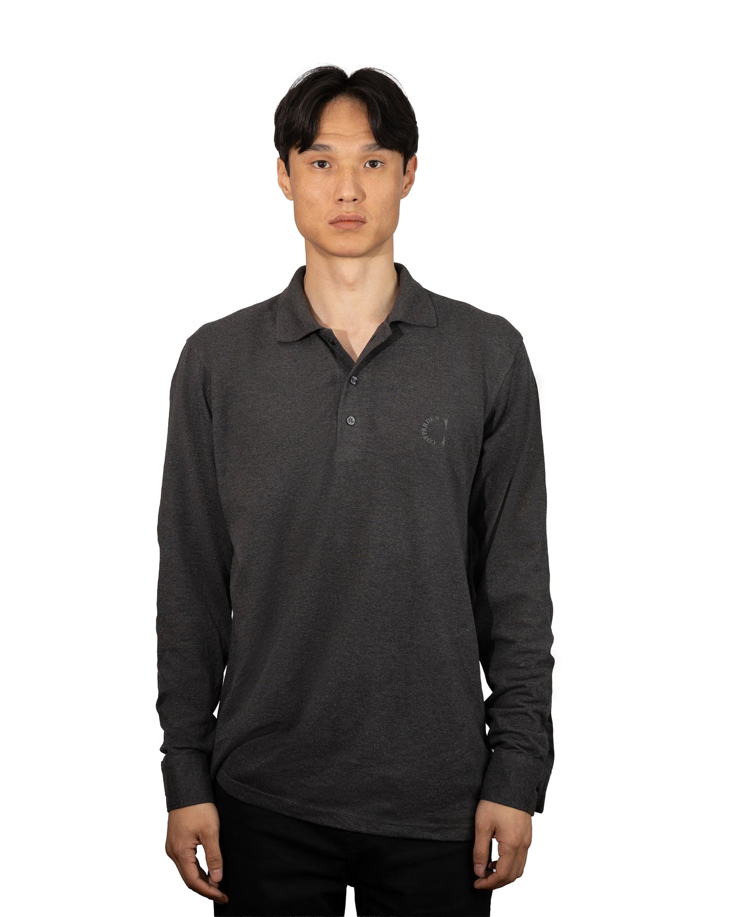 Copperden Men’s Regular Fit 100% Double Piqué Cotton Polo – Charcoal Grey (Full Sleeve)