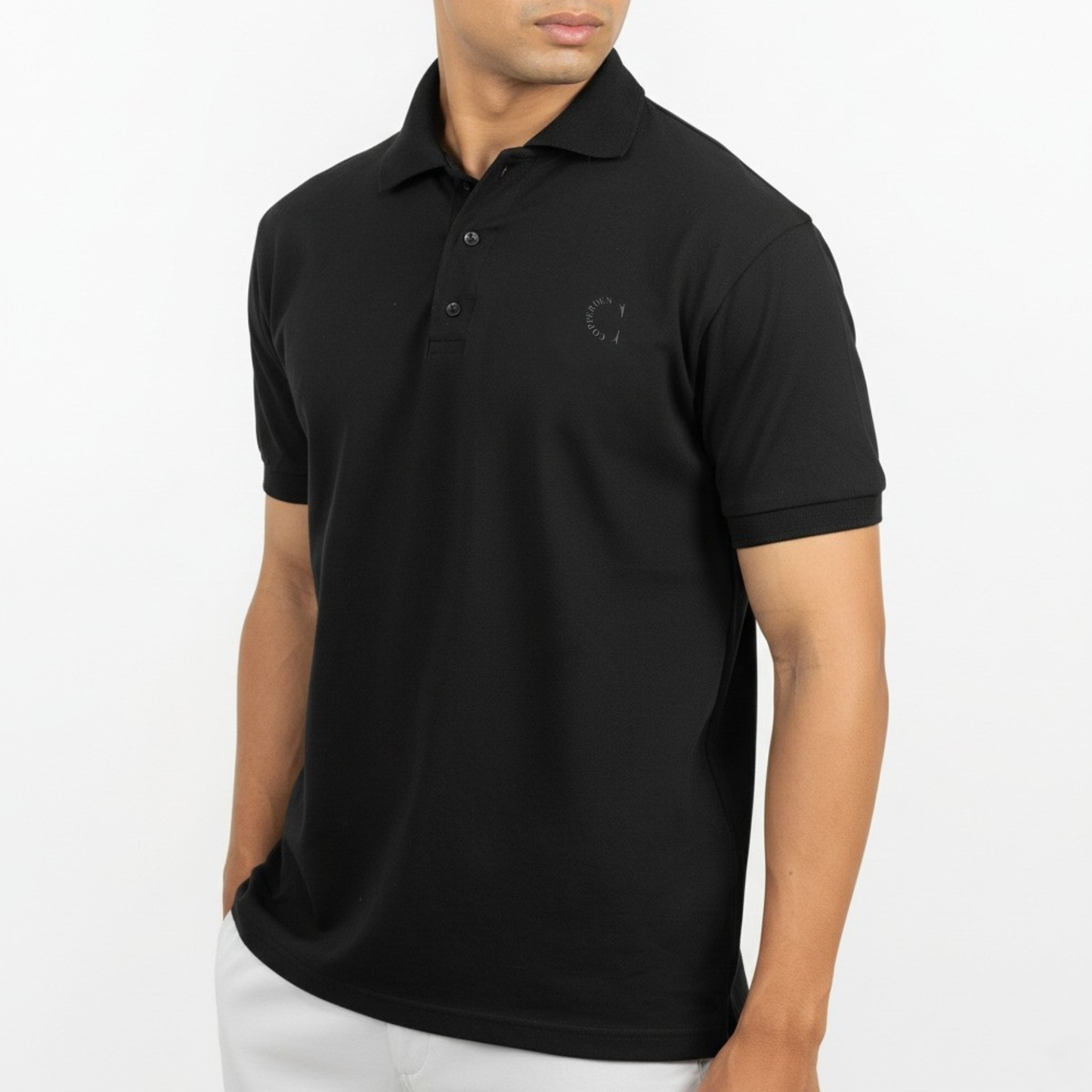 Cotton Heavyweight Polo in Black Midnight – Short Sleeve