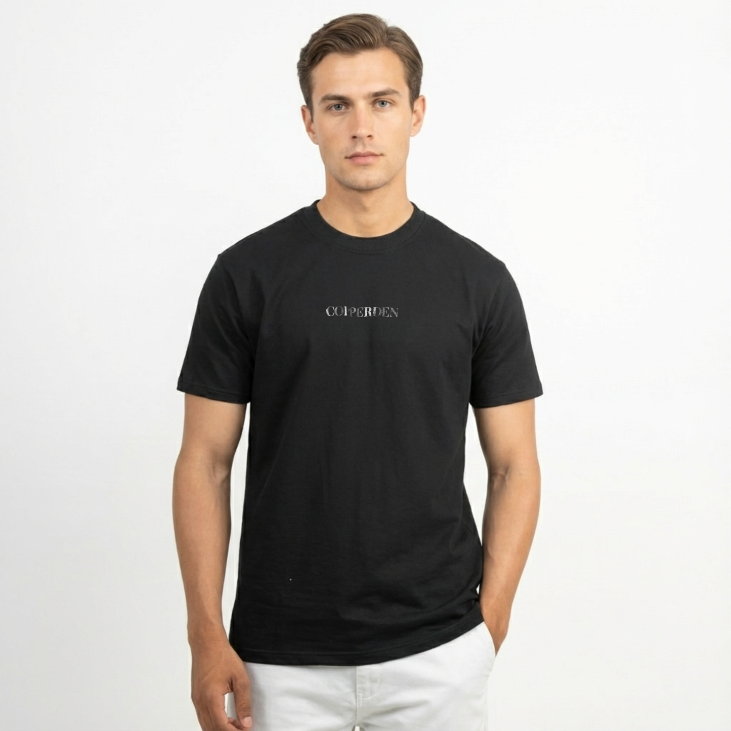 Copperden Regular Fit 100% French Terry Cotton Tshirt in Onyx Black – Short Sleeve