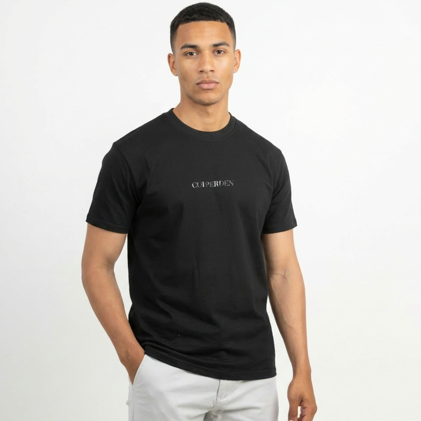 Copperden Regular Fit 100% French Terry Cotton Tshirt in Onyx Black – Short Sleeve
