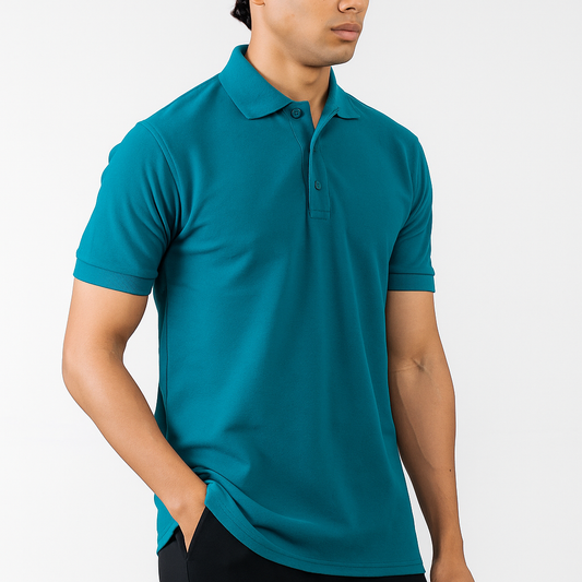 Muted Teal Polo – Short Sleeve