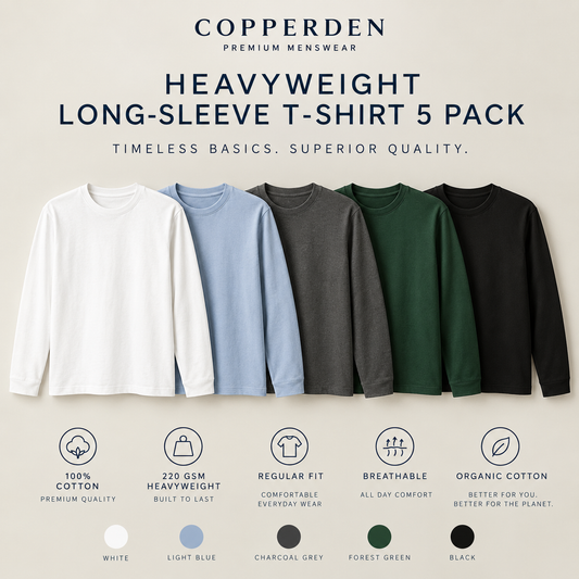 Copperden Men's Cotton Crew T-Shirt Pack of 5