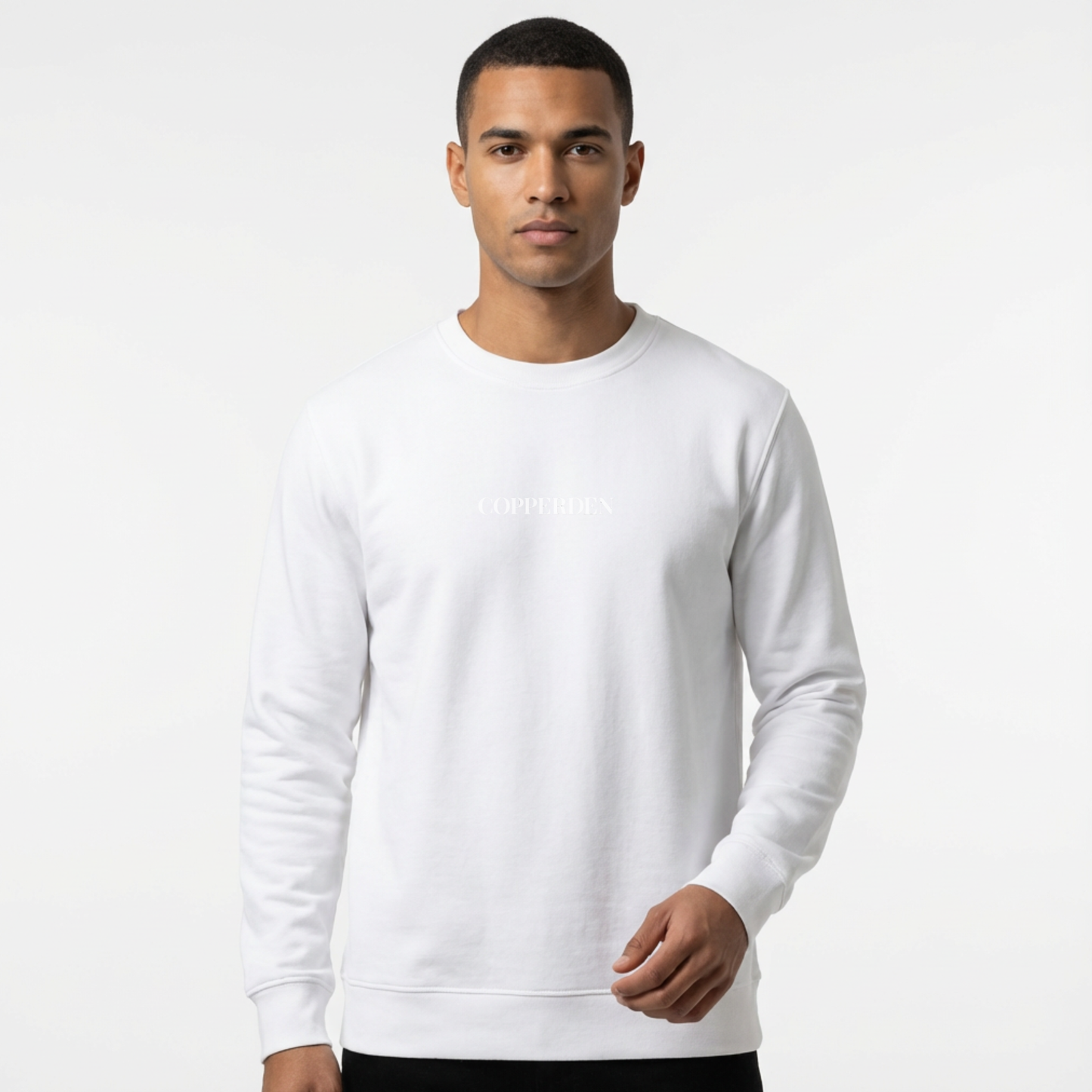Copperden Regular Fit 100% French Terry Cotton Tshirt in White – Full Sleeve