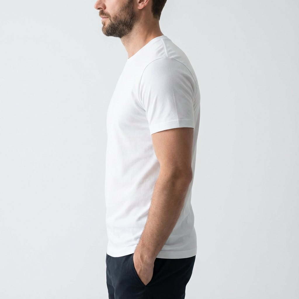 Copperden Regular Fit 100% French Terry Cotton Tshirt in White – Short Sleeve