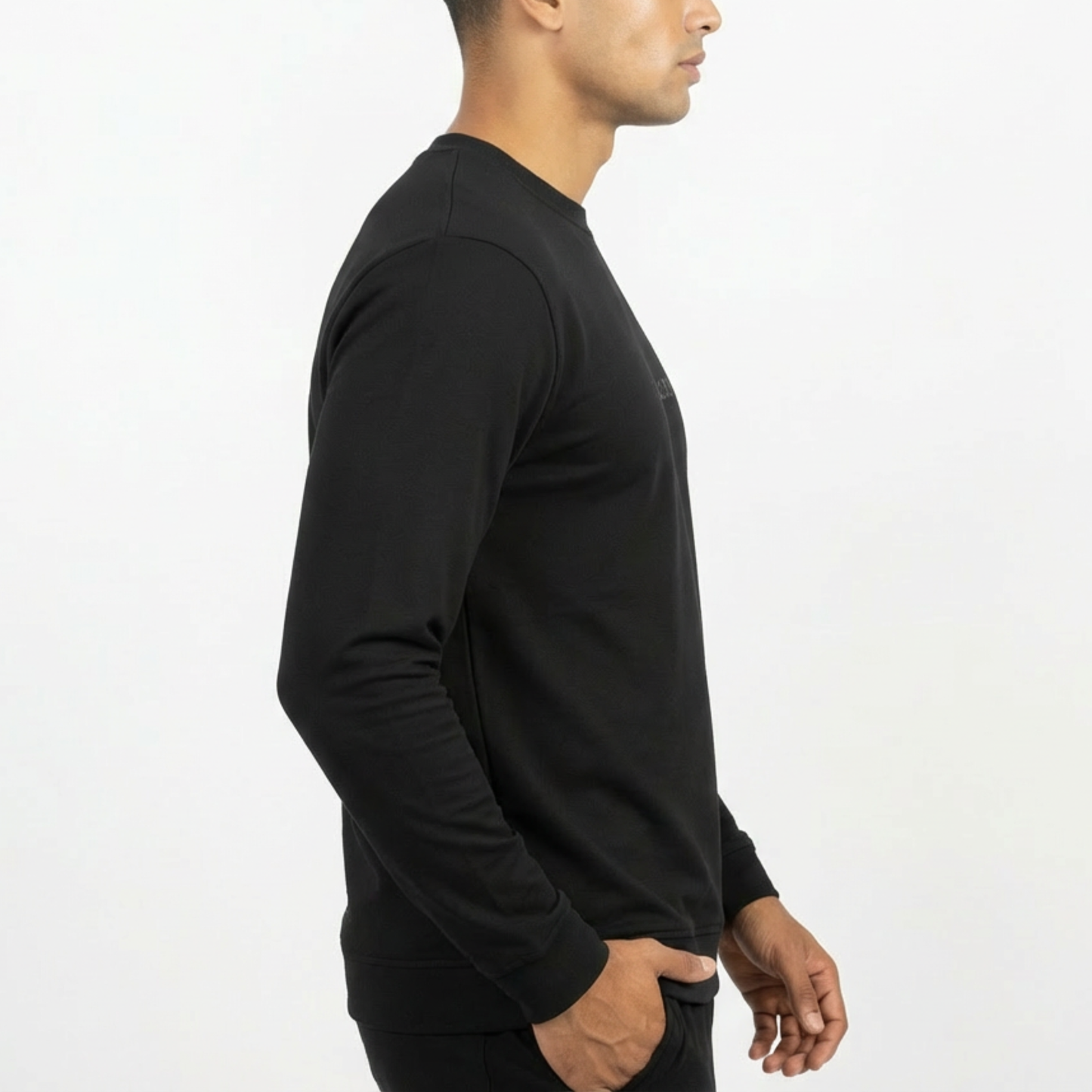Copperden Black Regular Fit Short‑Sleeve T‑Shirt for Men – French Terry Cotton