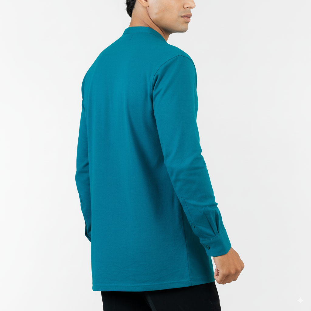Muted Teal Polo – Full Sleeve