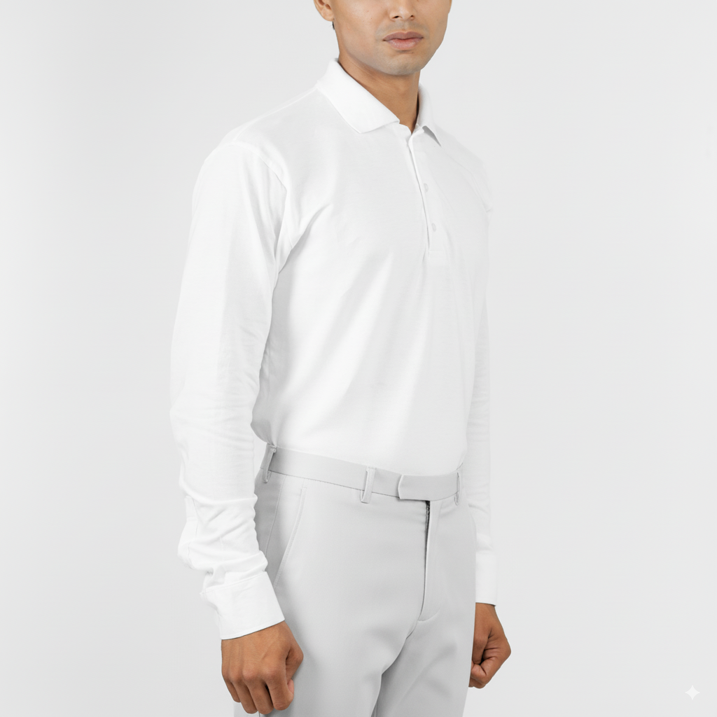 Classic White Polo – Full Sleeve