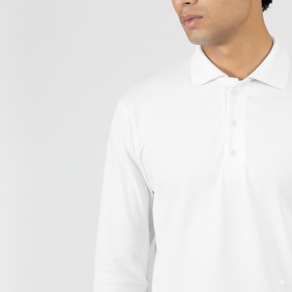 Classic White Polo – Full Sleeve