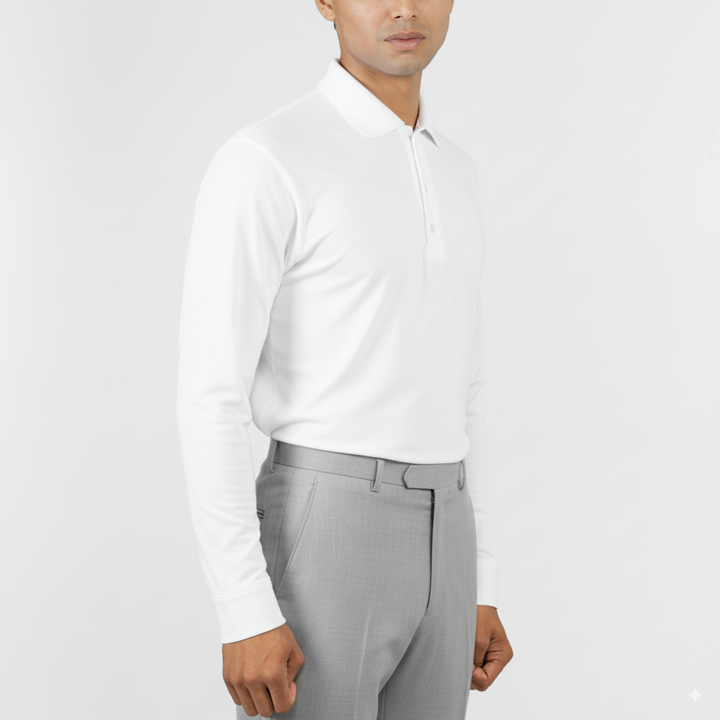 Classic White Polo – Full Sleeve