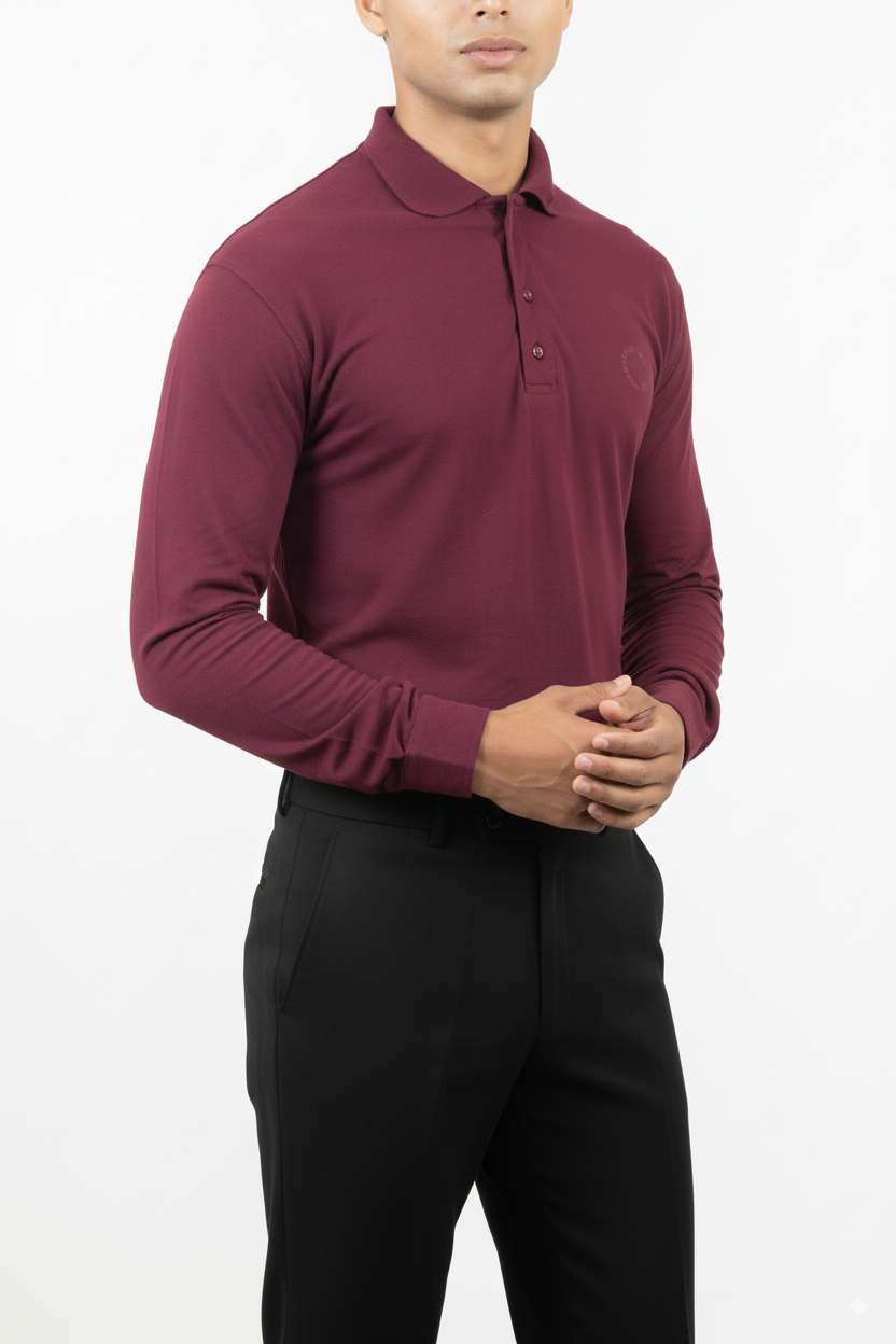 Velvet Wine Polo – Full Sleeve