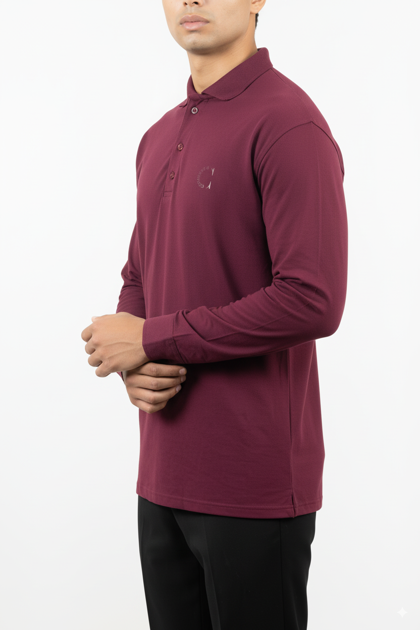 Velvet Wine Polo – Full Sleeve