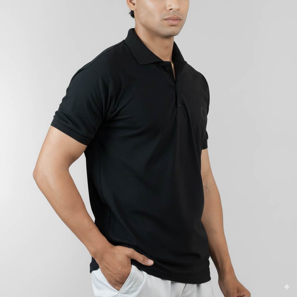 Black Midnight Core Polo – Short Sleeve