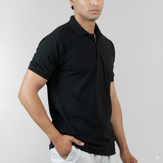 Black Midnight Core Polo – Short Sleeve