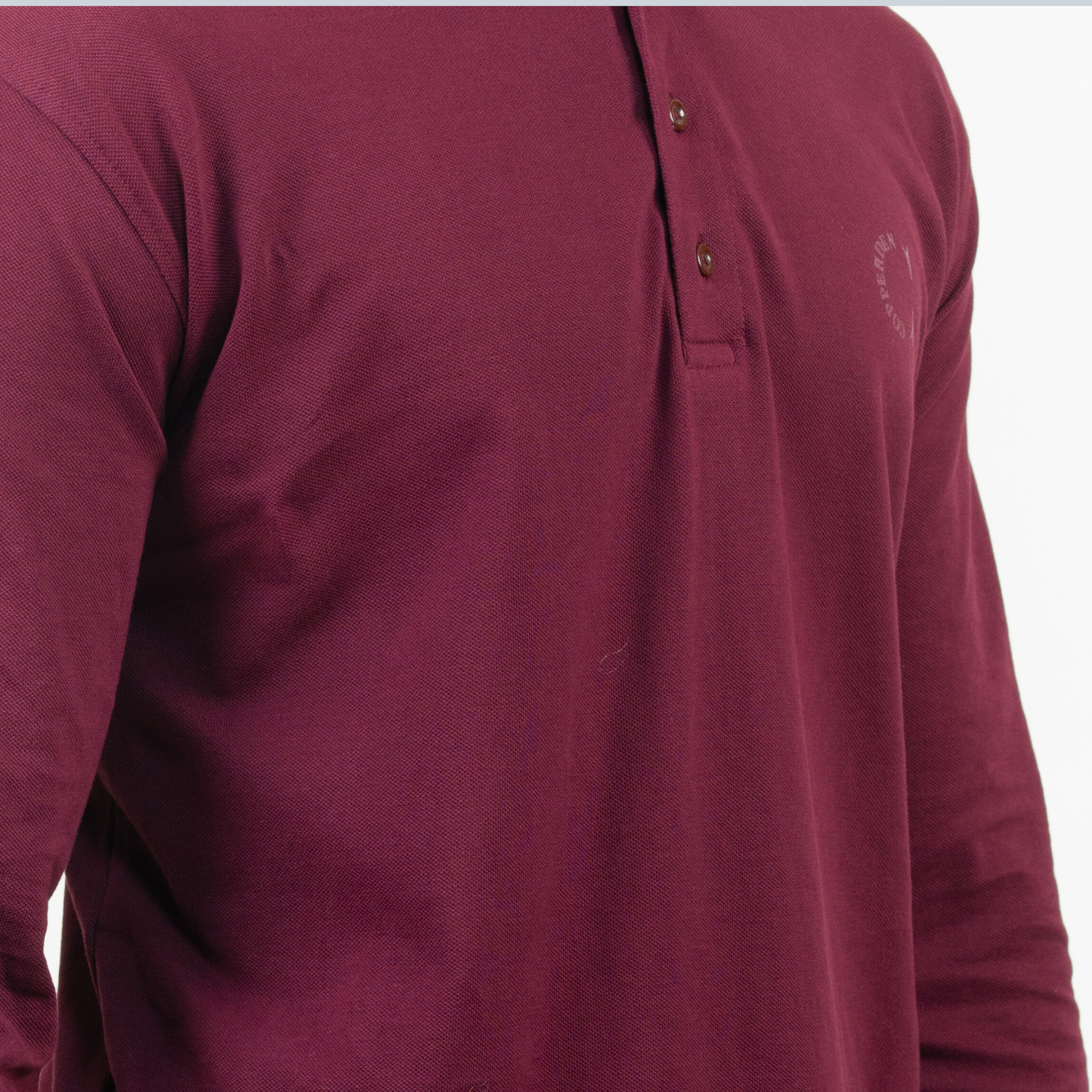 Copperden Regular Fit 100% Double Pique Cotton Polo in Velvet Wine – Full Sleeve